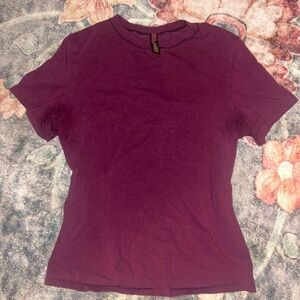 Skims Burgundy Short Sleeve Tee